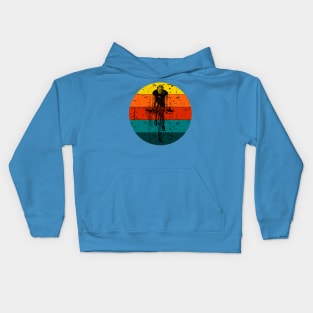 Retro Vintage Sunset Biking Kids Hoodie